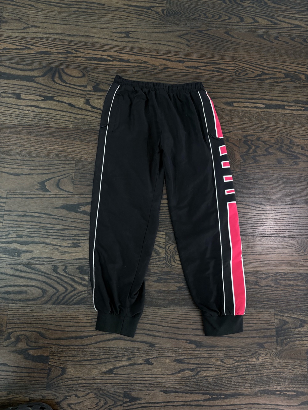 Black Jogger Pants with red Side Stripe